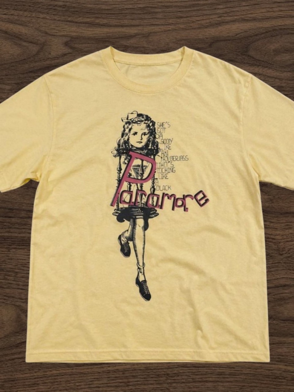 Gildan Yellow Paramore Graphic Short Sleeve Tee